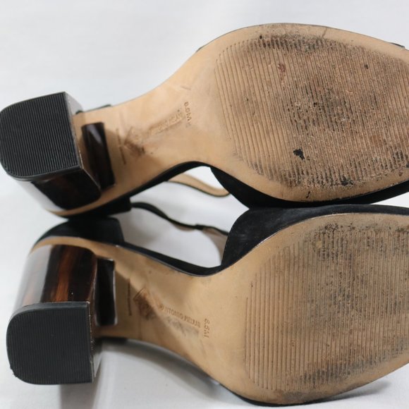 Antonio Melani Black Suede Tortoise Heels Dress Shoes – Size 8.5 - Picture 4 of 5